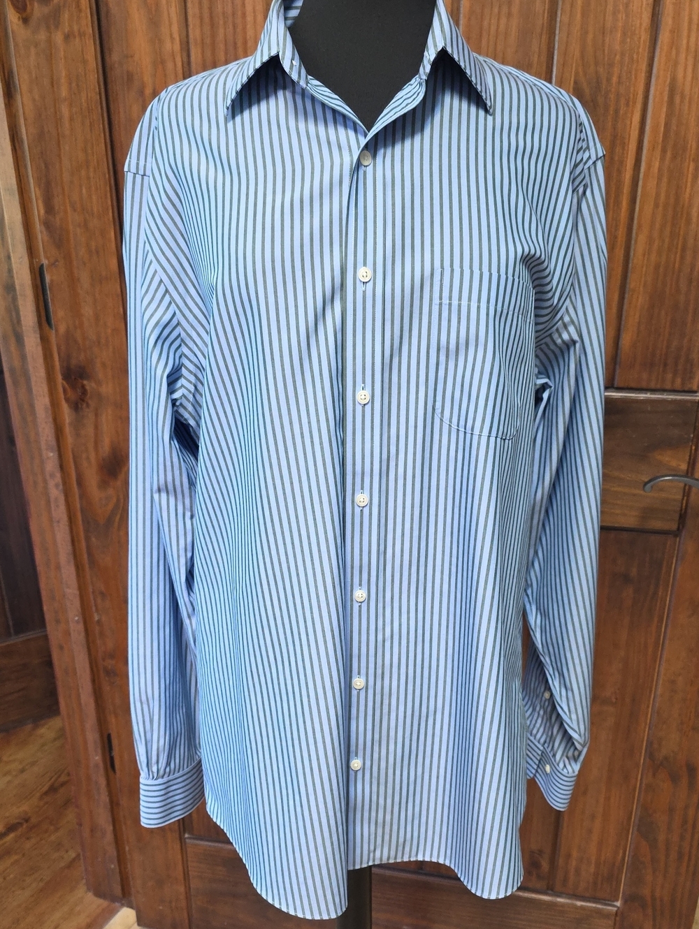 Brooks Brothers Light Blue and Navy Striped Dress Shirt